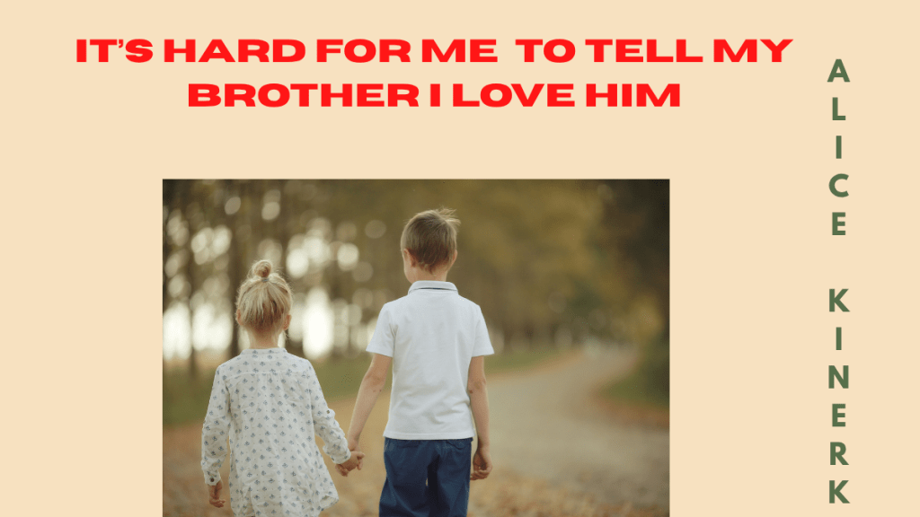 It’s Hard for Me to Tell My Brother I Love Him, So Instead I Write a Story by Alice Kinerk